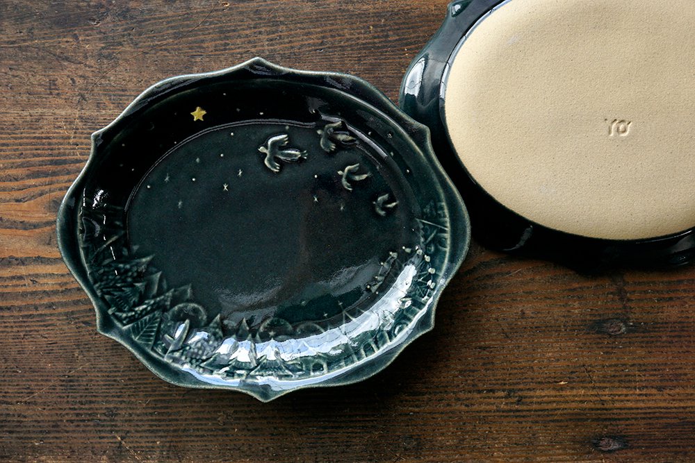 Mashiko Ware Night Sky Plate