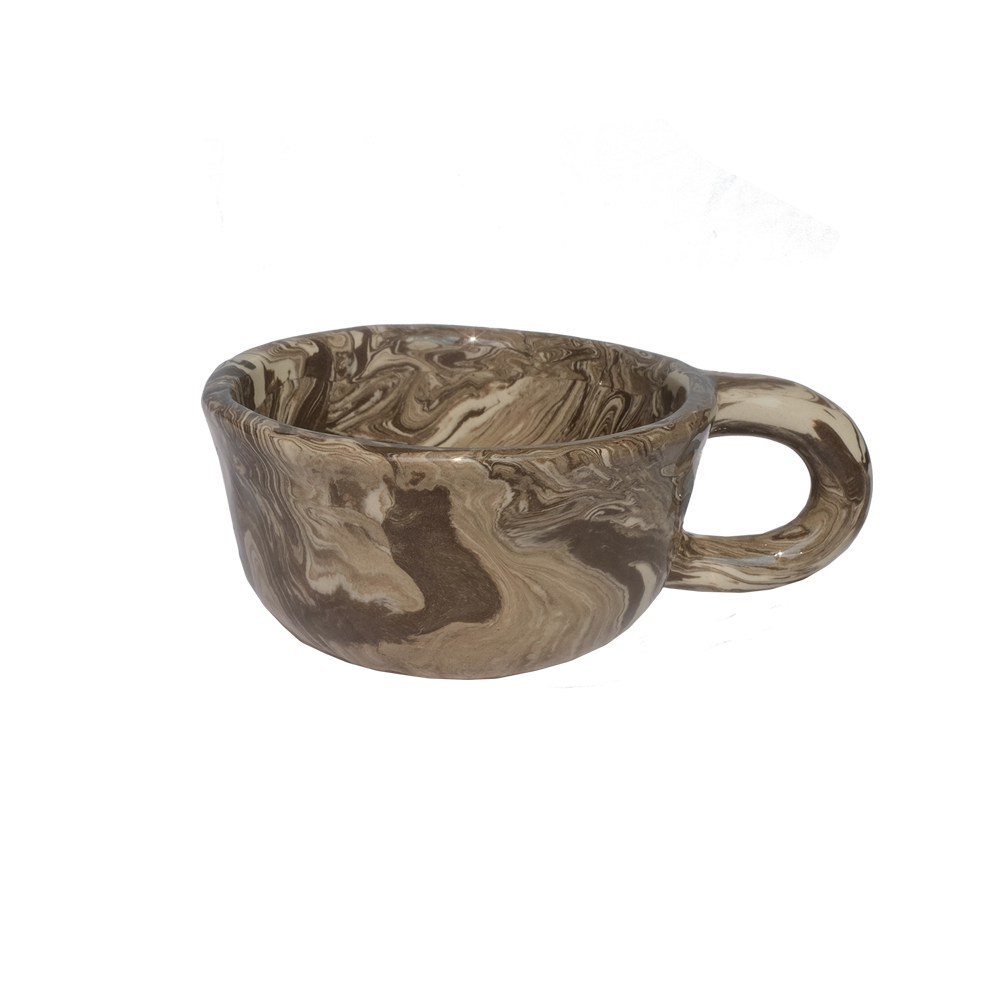 Latte Mug Marble Dark Brown