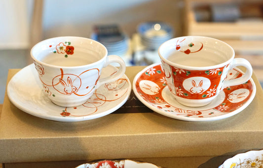 Fluffy Rabbit Cup and Saucer Gift Set