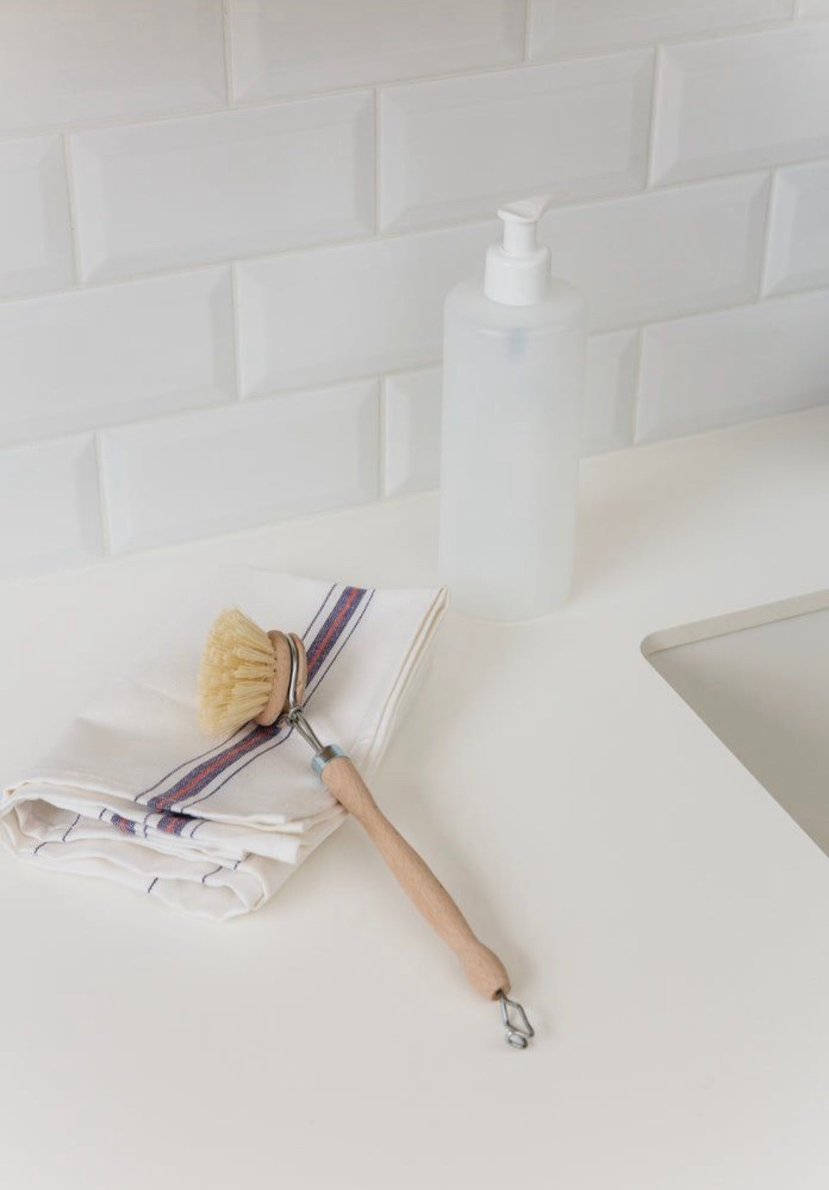 Natural beech wood dish brush - Made in France