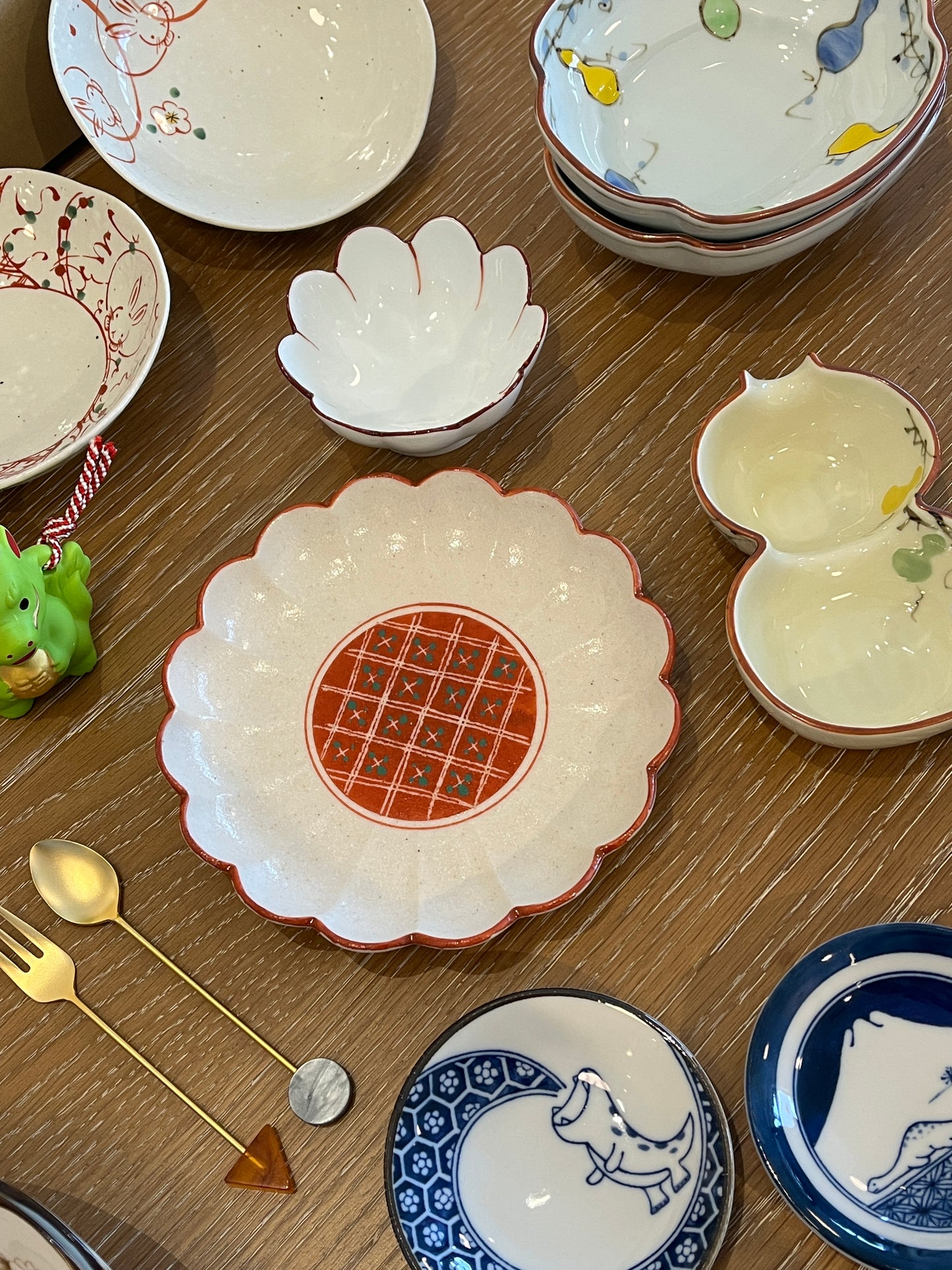 Japanese Red Trim Small Plate