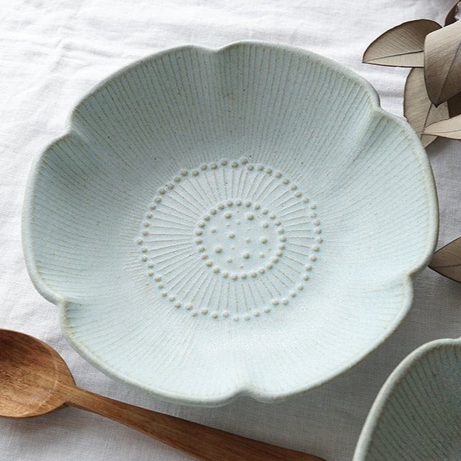 Mashiko Ware Light Blue Anemone Flower Bowl – little sure thing