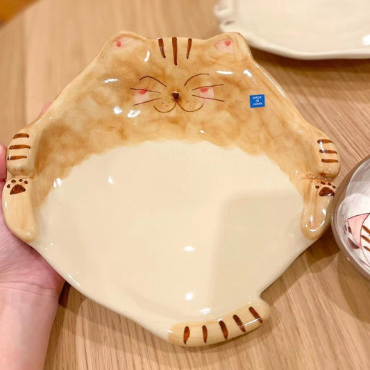 Hasami Ware Cat Plate
