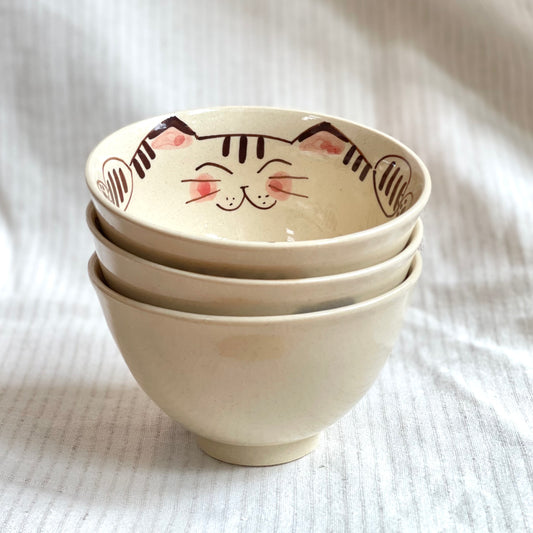 Hasami Ware Cat Rice Bowl