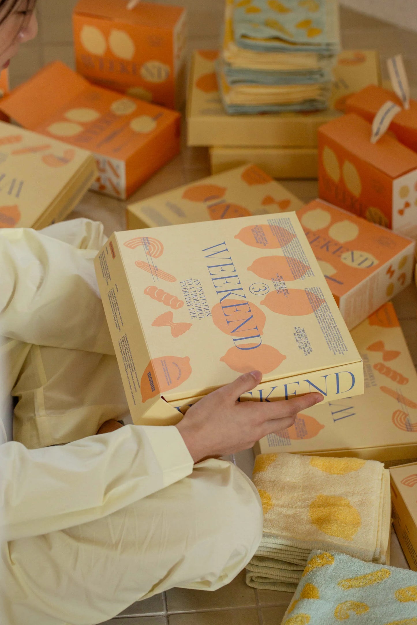 Lemon Pasta Hand Towel & Bowl Gift Set