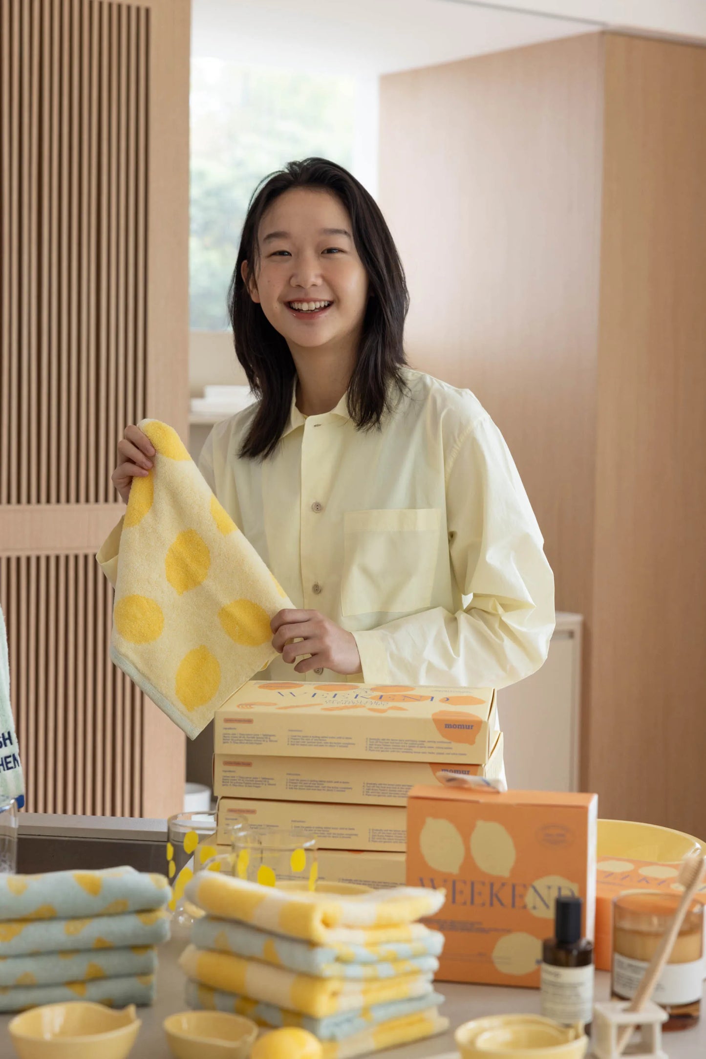 Lemon Pasta Hand Towel & Bowl Gift Set