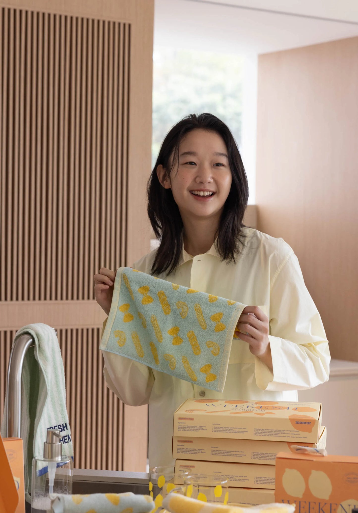 Lemon Pasta Hand Towel & Bowl Gift Set