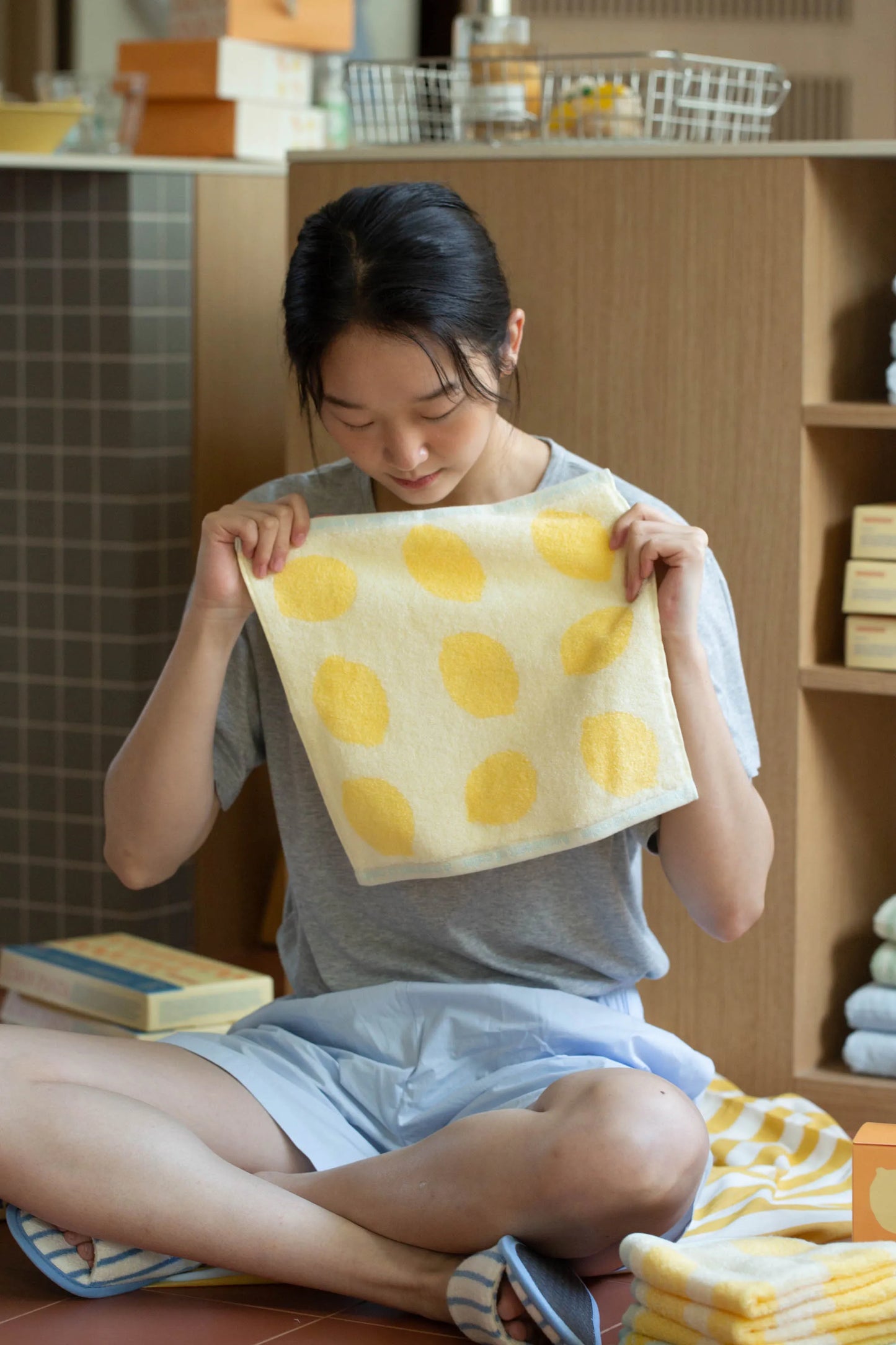 Lemon Pasta Hand Towel & Bowl Gift Set