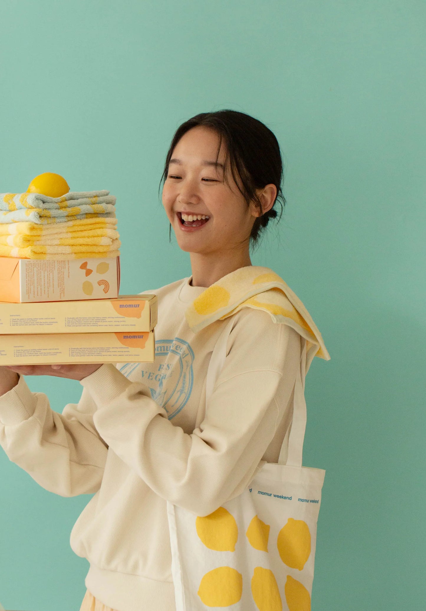 Lemon Pasta Hand Towel & Bowl Gift Set