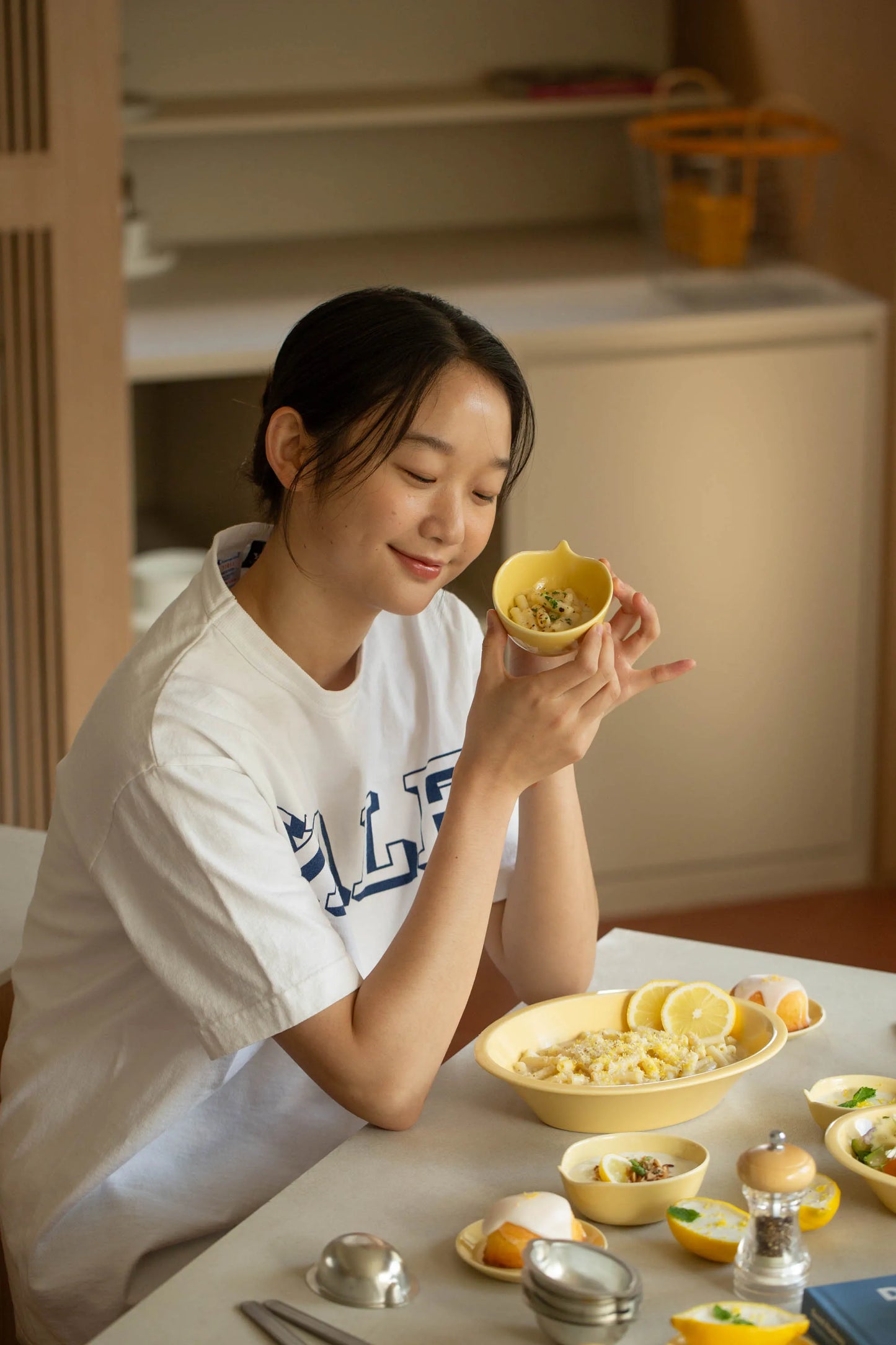 Lemon Pasta Hand Towel & Bowl Gift Set