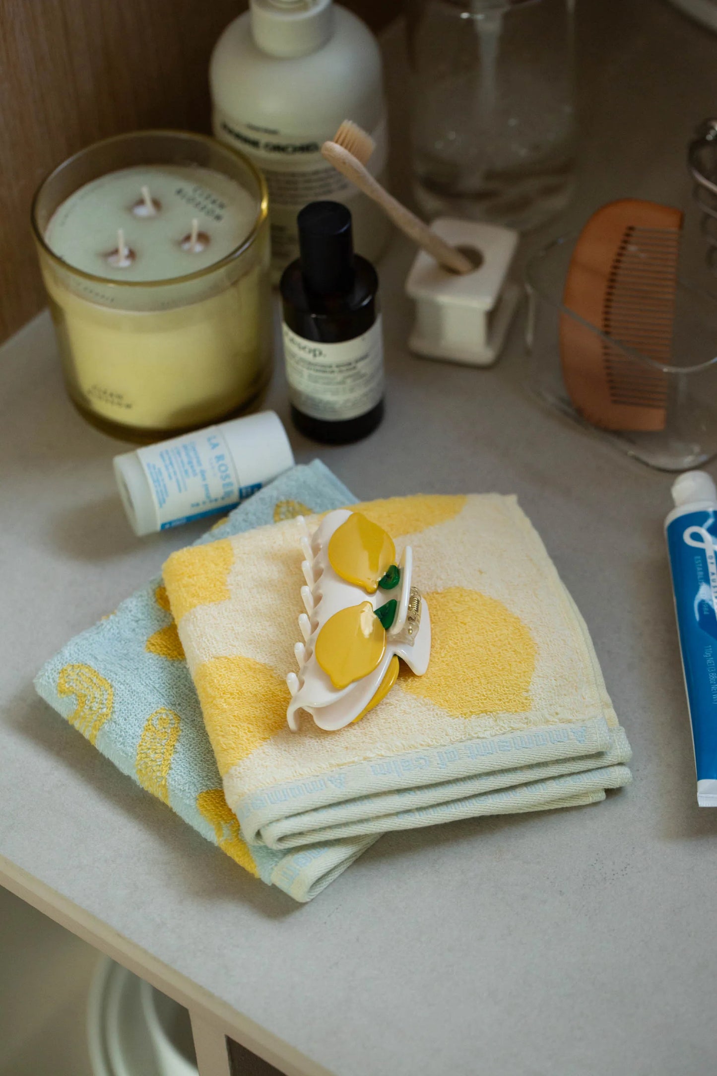 Lemon Pasta Hand Towel & Bowl Gift Set