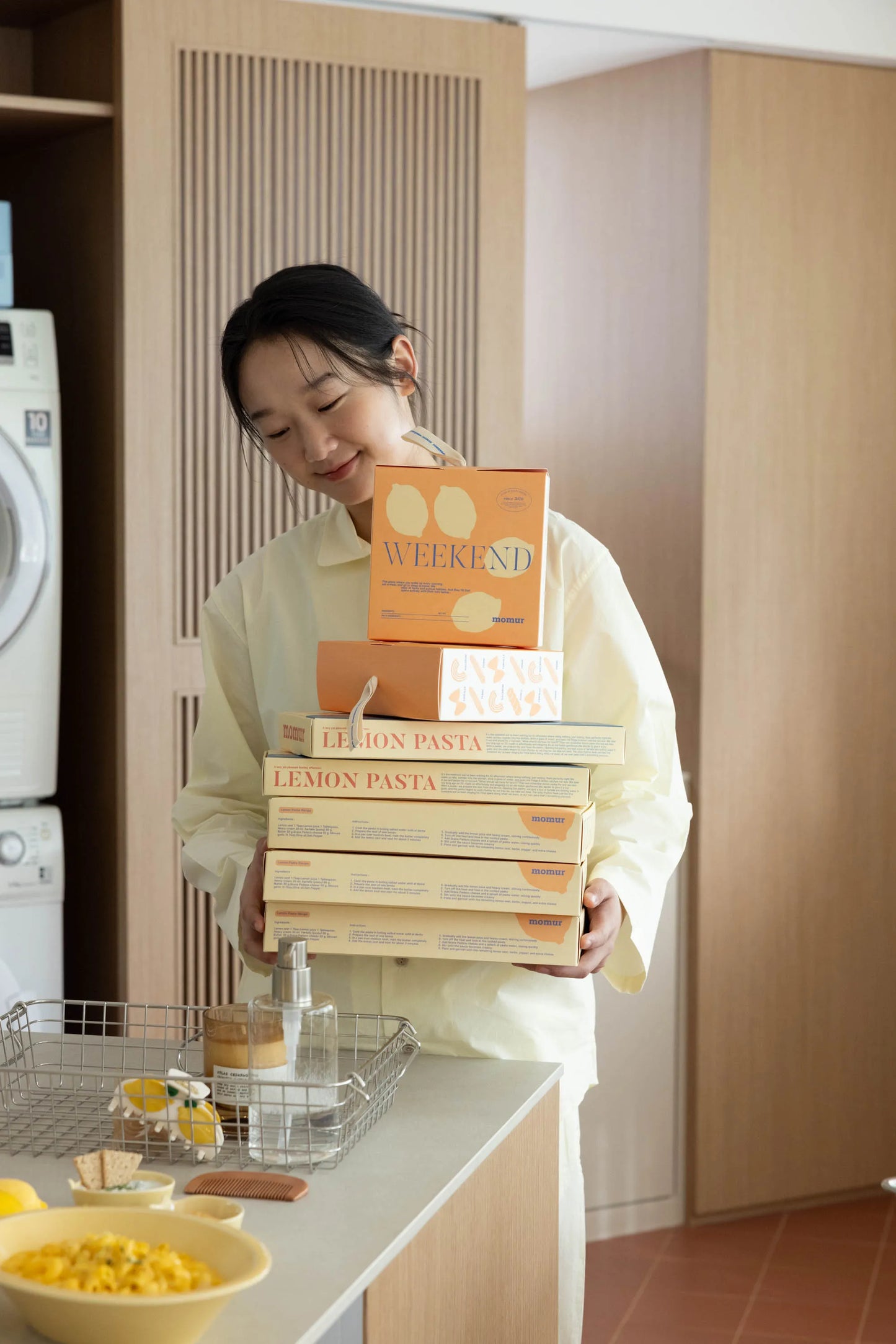 Lemon Pasta Hand Towel & Bowl Gift Set