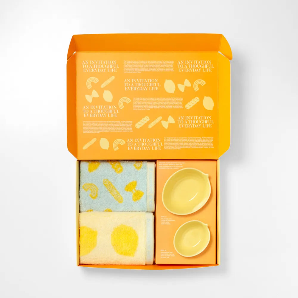 Lemon Pasta Hand Towel & Bowl Gift Set