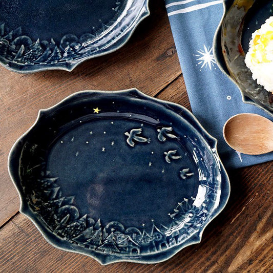 Mashiko Ware Night Sky Plate