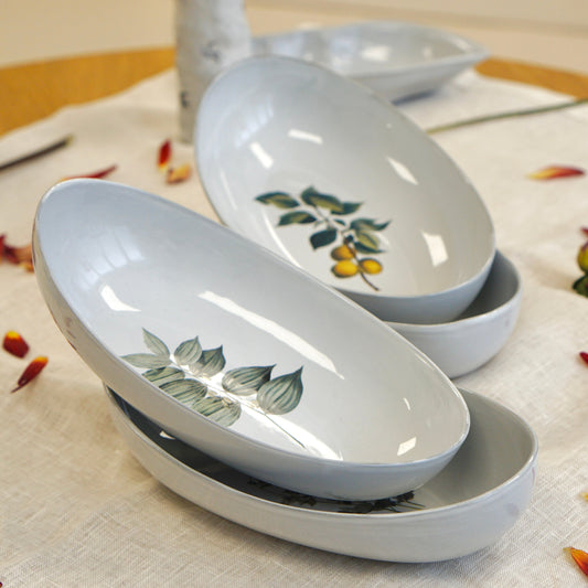 Noir Blanc Oval Bowl