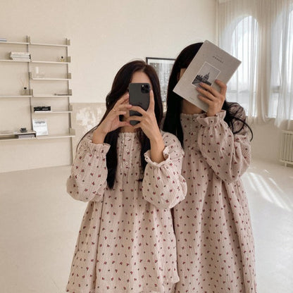 Lavien Rose Lace Cotton Pajamas
