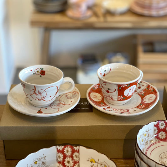 Fluffy Rabbit Cup and Saucer Gift Set