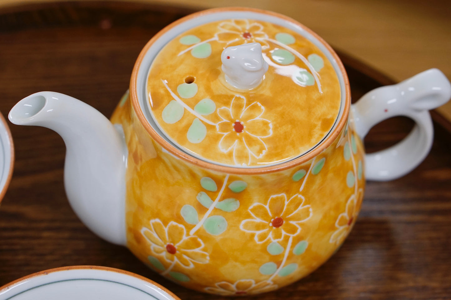 Orange Floral Bunny Tea Gift Set