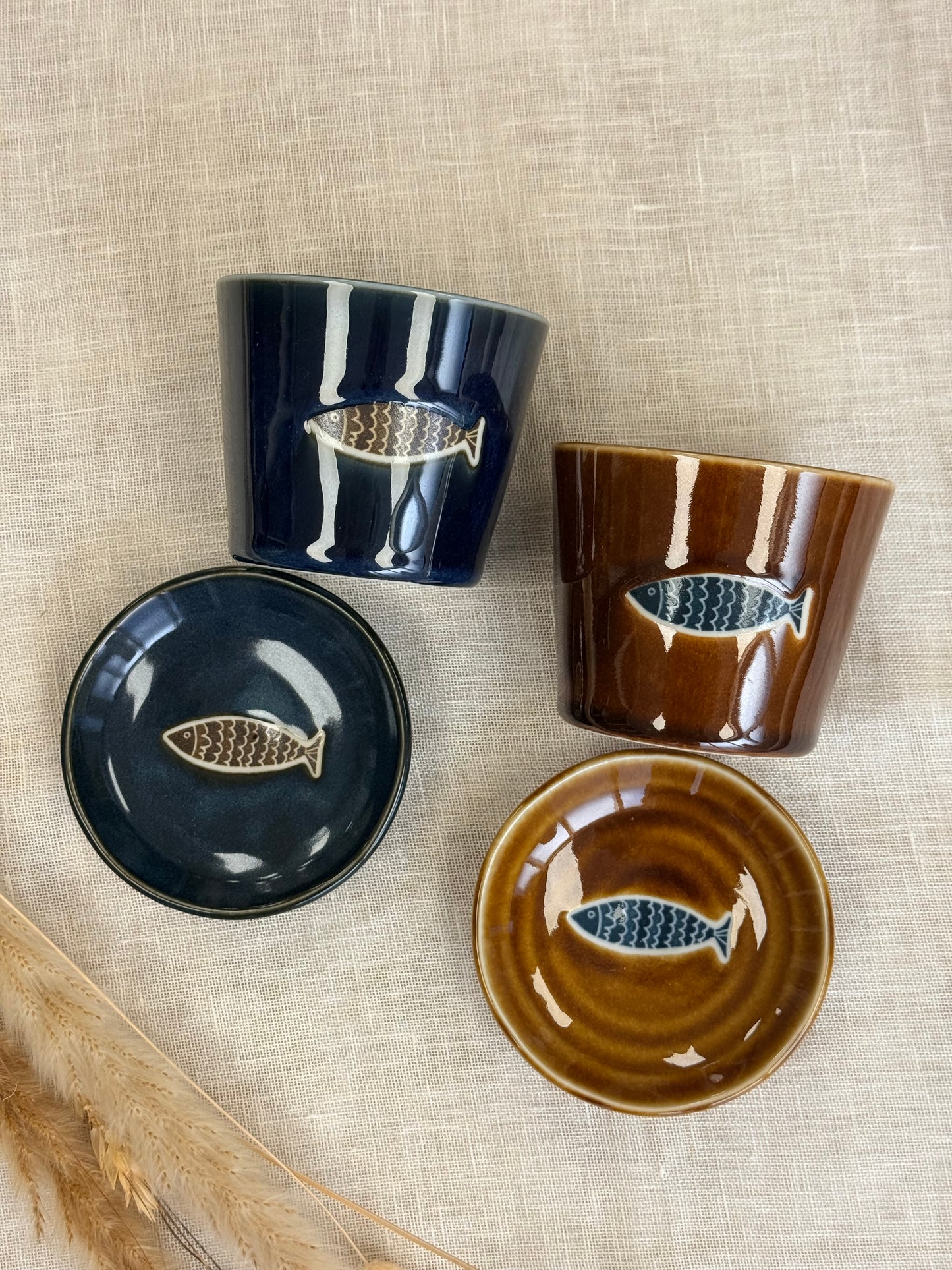 Fish & Fortune Teacup & plate gift set