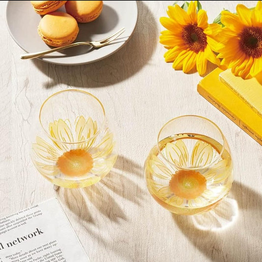 Flower Tumbler Glass