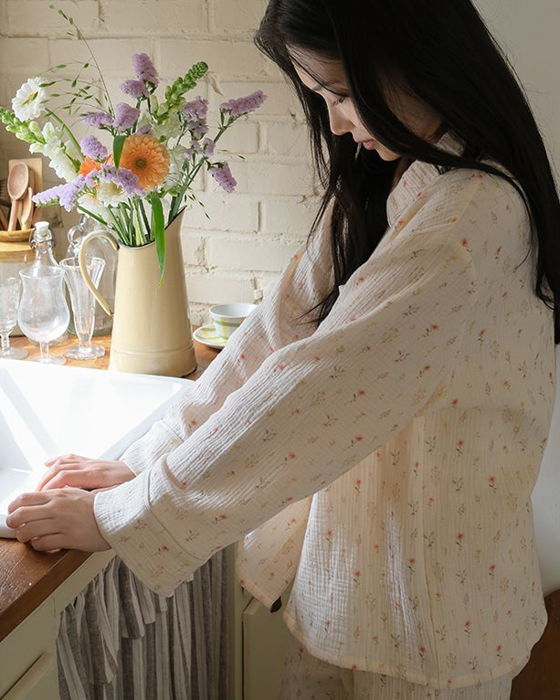 Floral Cotton Pajama Set