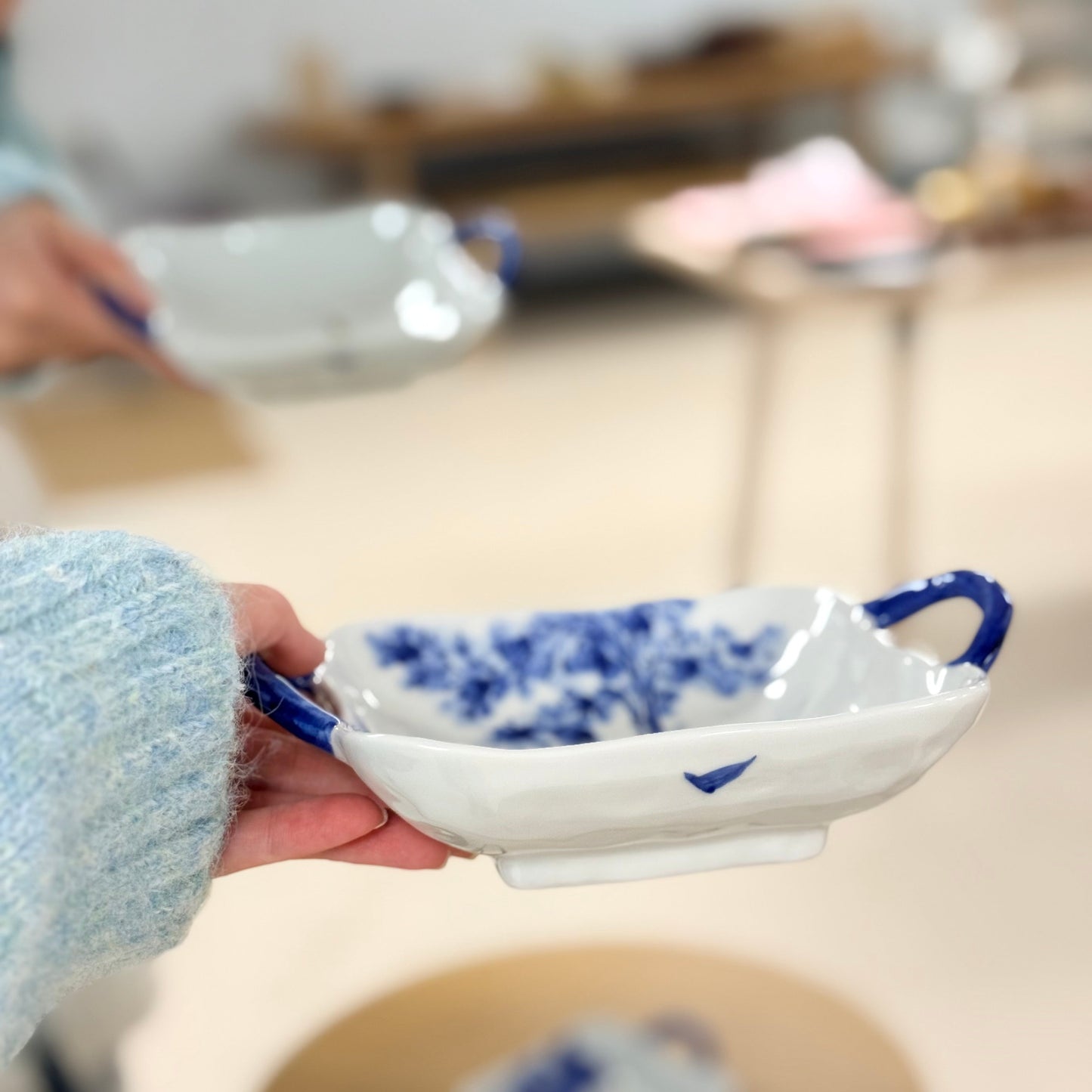 Hand Painted Double Handled All Purpose Bowl