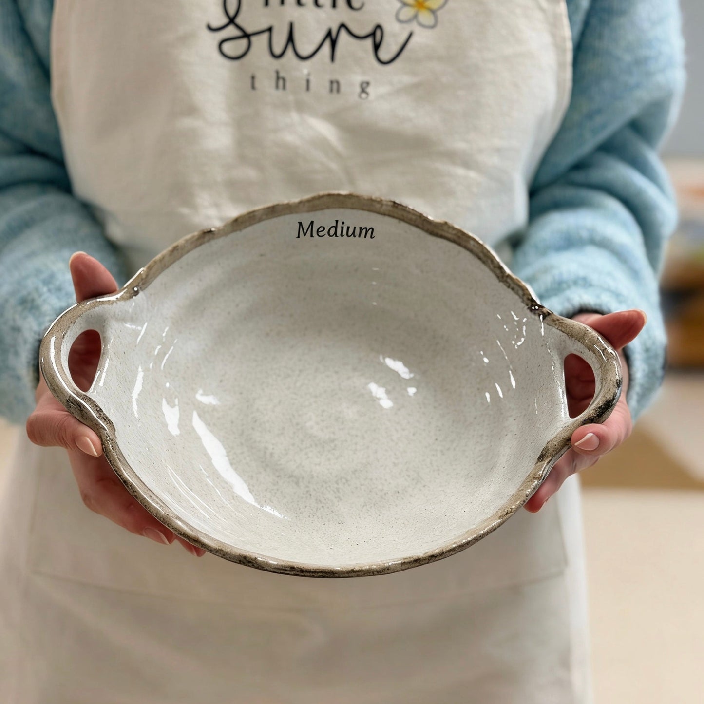 Shiro Karatsu Double Handle Plate