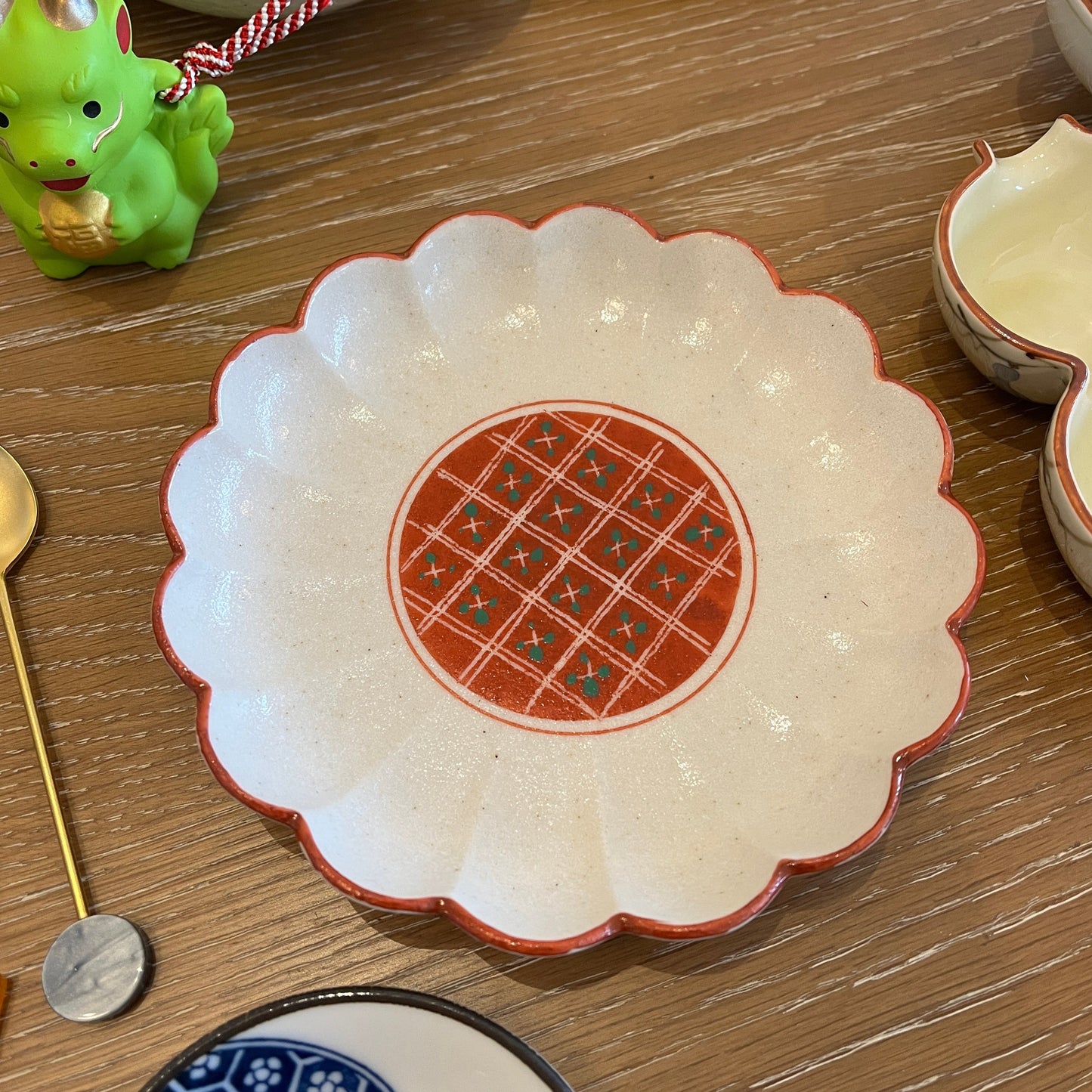 Japanese Red Trim Small Plate