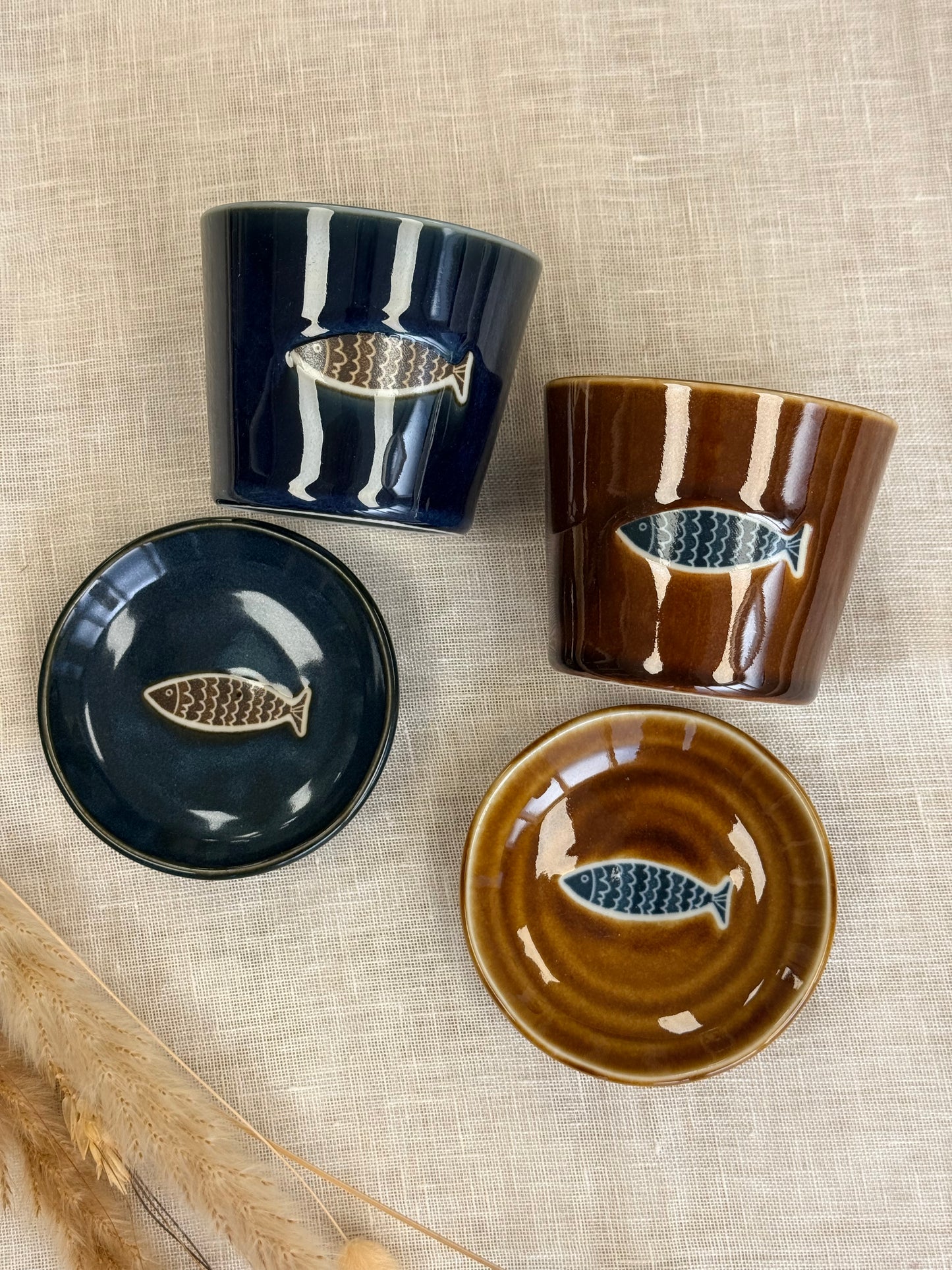 Fish & Fortune Teacup & plate gift set