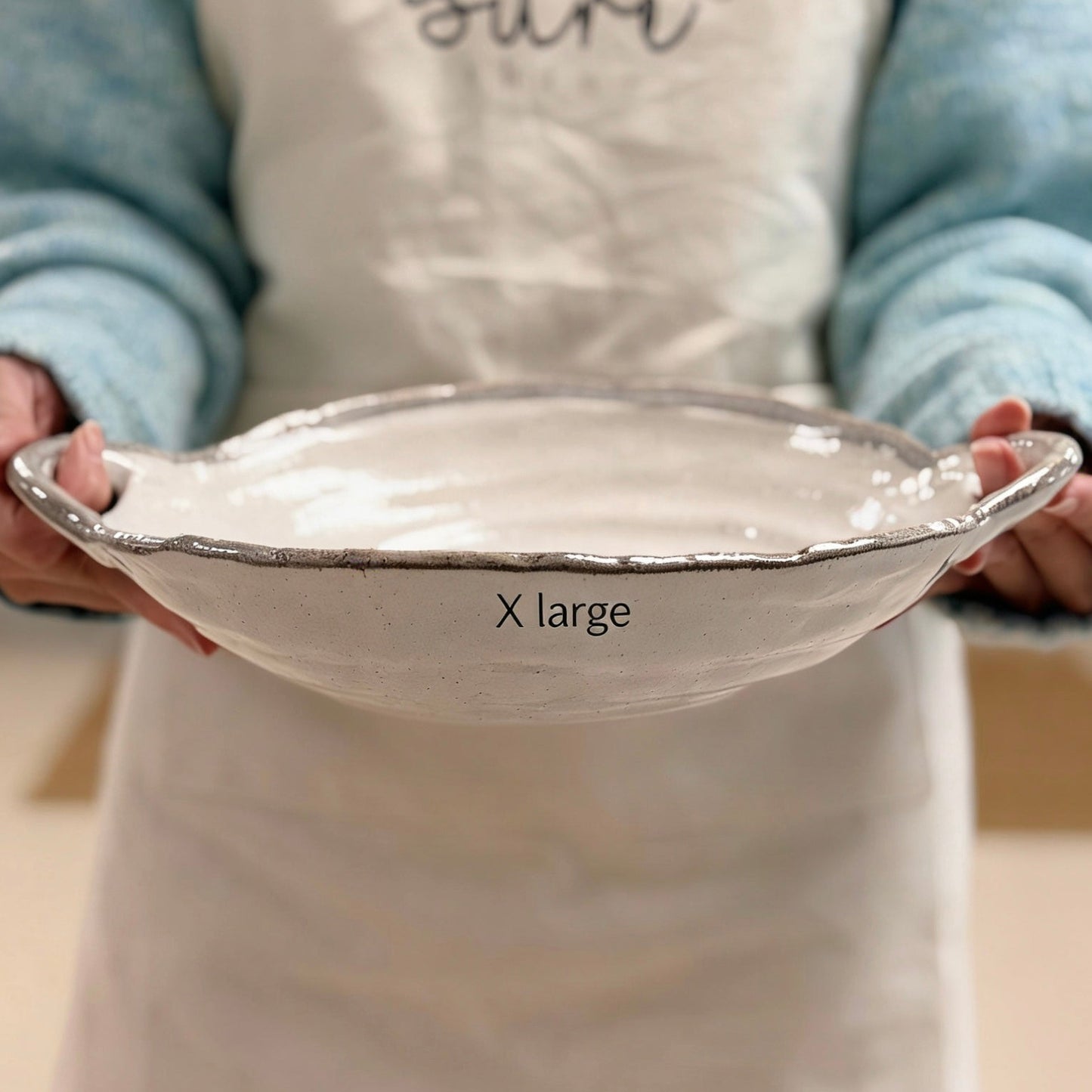 Shiro Karatsu Double Handle Plate