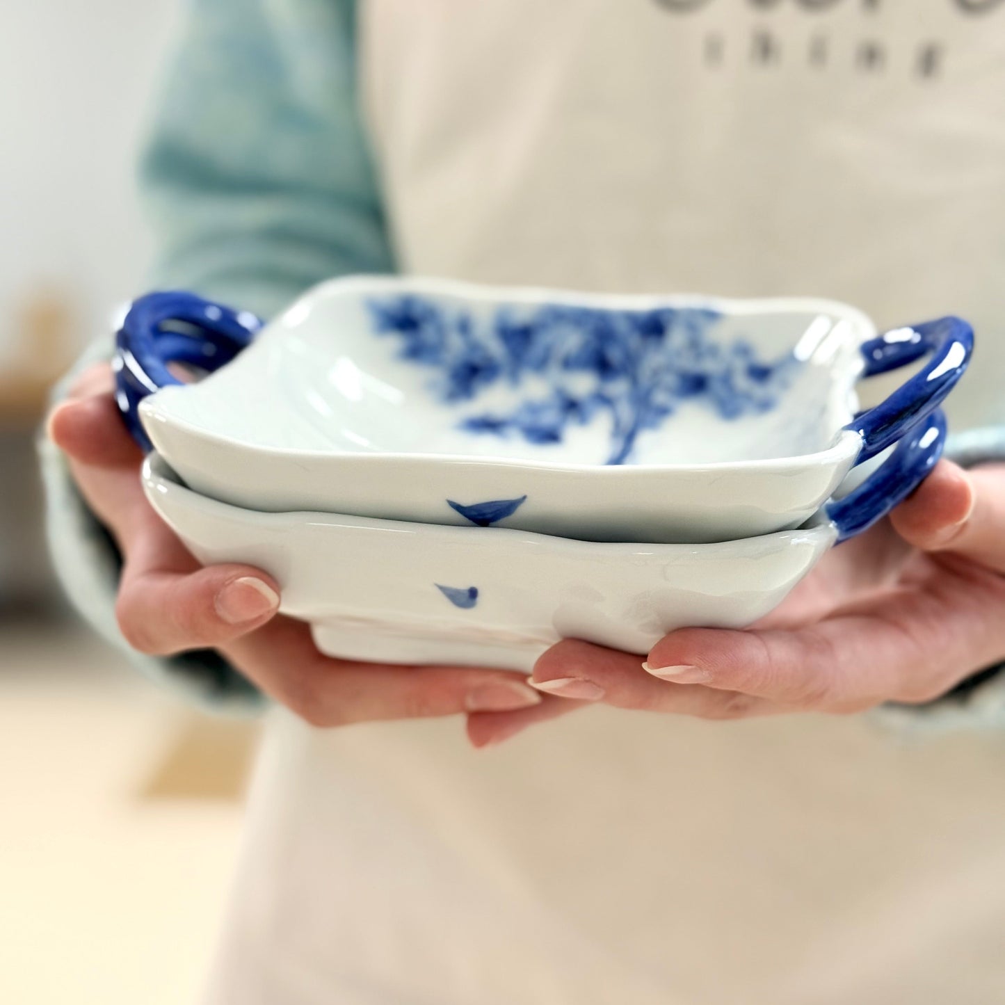 Hand Painted Double Handled All Purpose Bowl