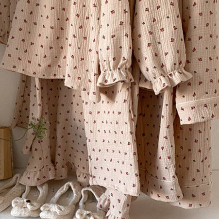 La Vie an Rose Lace Cotton Pajamas - one piece