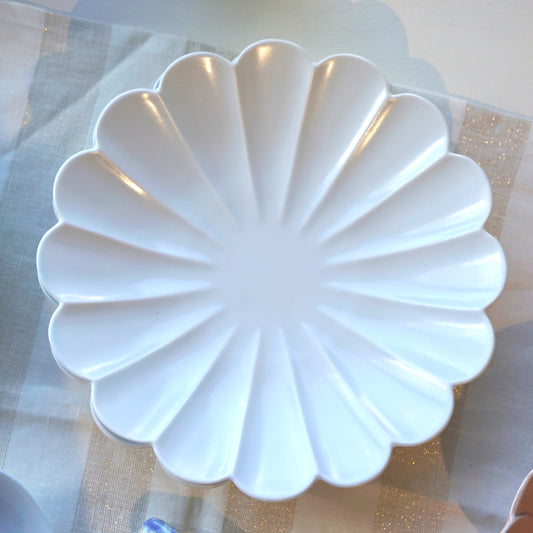 White Rinka Plate - Hasami Ware Korin Kiln