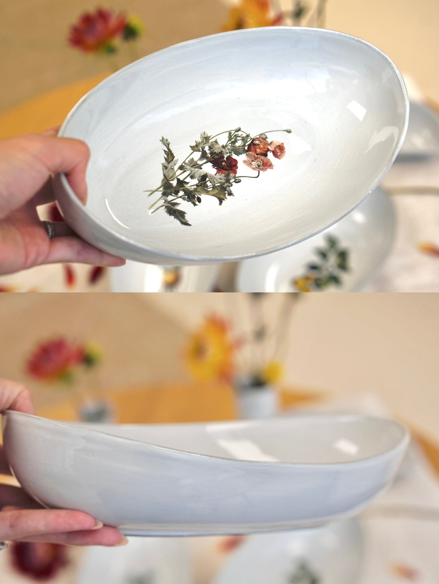 Noir Blanc Oval Bowl