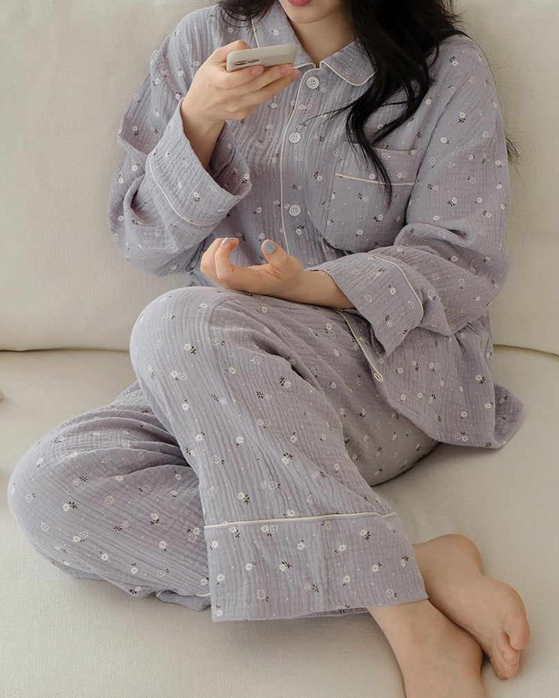 Floral Cotton Pajama Set