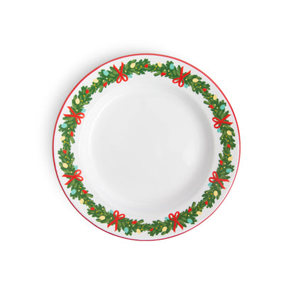 Helmsie x CCH Garland Dinner Plate with Red Rim