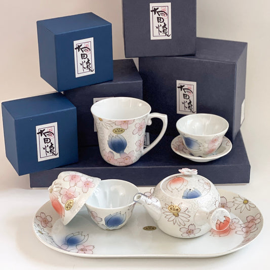 Arita Ware Artisanal Cherry Blossom Tea Set