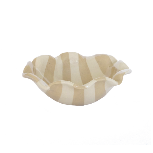 Ruffle Bowl Stripe - Beige