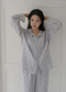 Renewed Cherry Crinkled Cotton LS Pajama Set