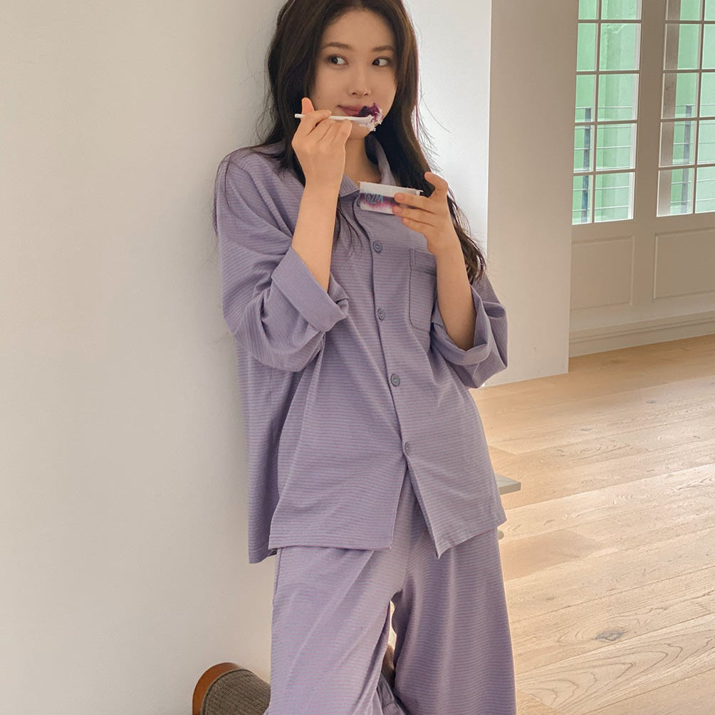 Butter Stripe Pajama Set