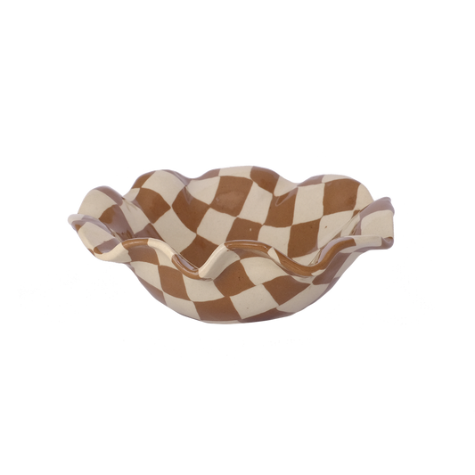 Ruffle Bowl Check - Pecan