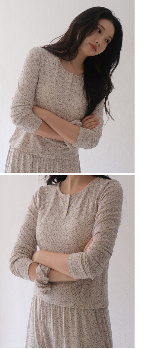 Louis Flower Pajama Set with Hair Scrunchie