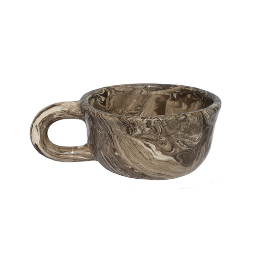 Latte Mug Marble Dark Brown