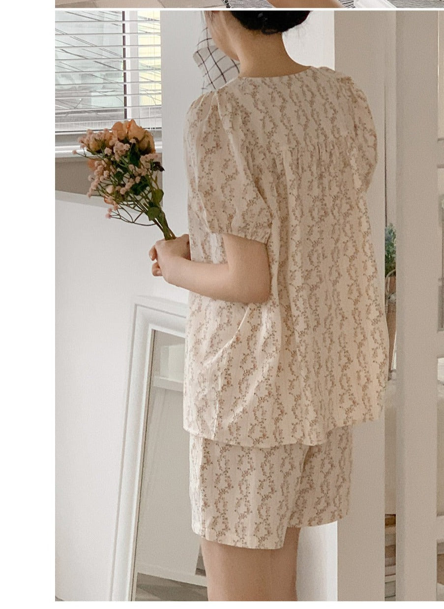 Cosette Flower Short Sleeve Pajama