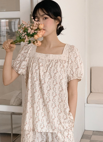 Cosette Flower Short Sleeve Pajama