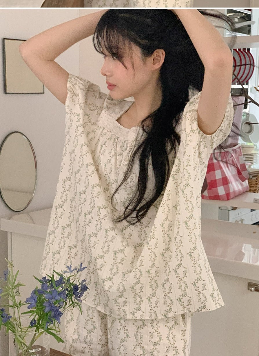 Cosette Flower Short Sleeve Pajama