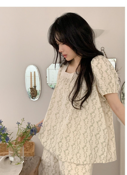 Cosette Flower Short Sleeve Pajama