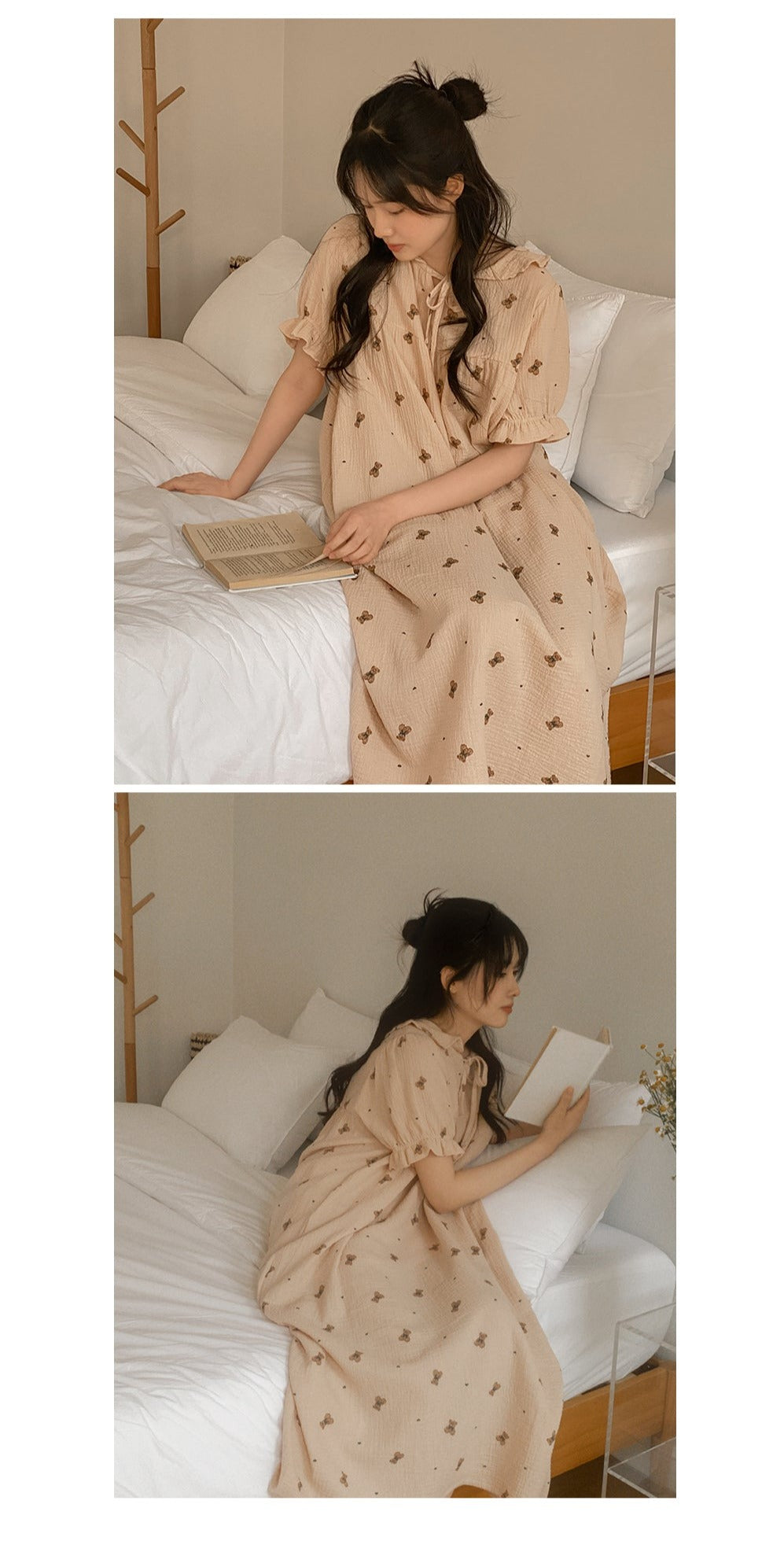 Romantic Mandy Bear Short Sleeve Pajamas