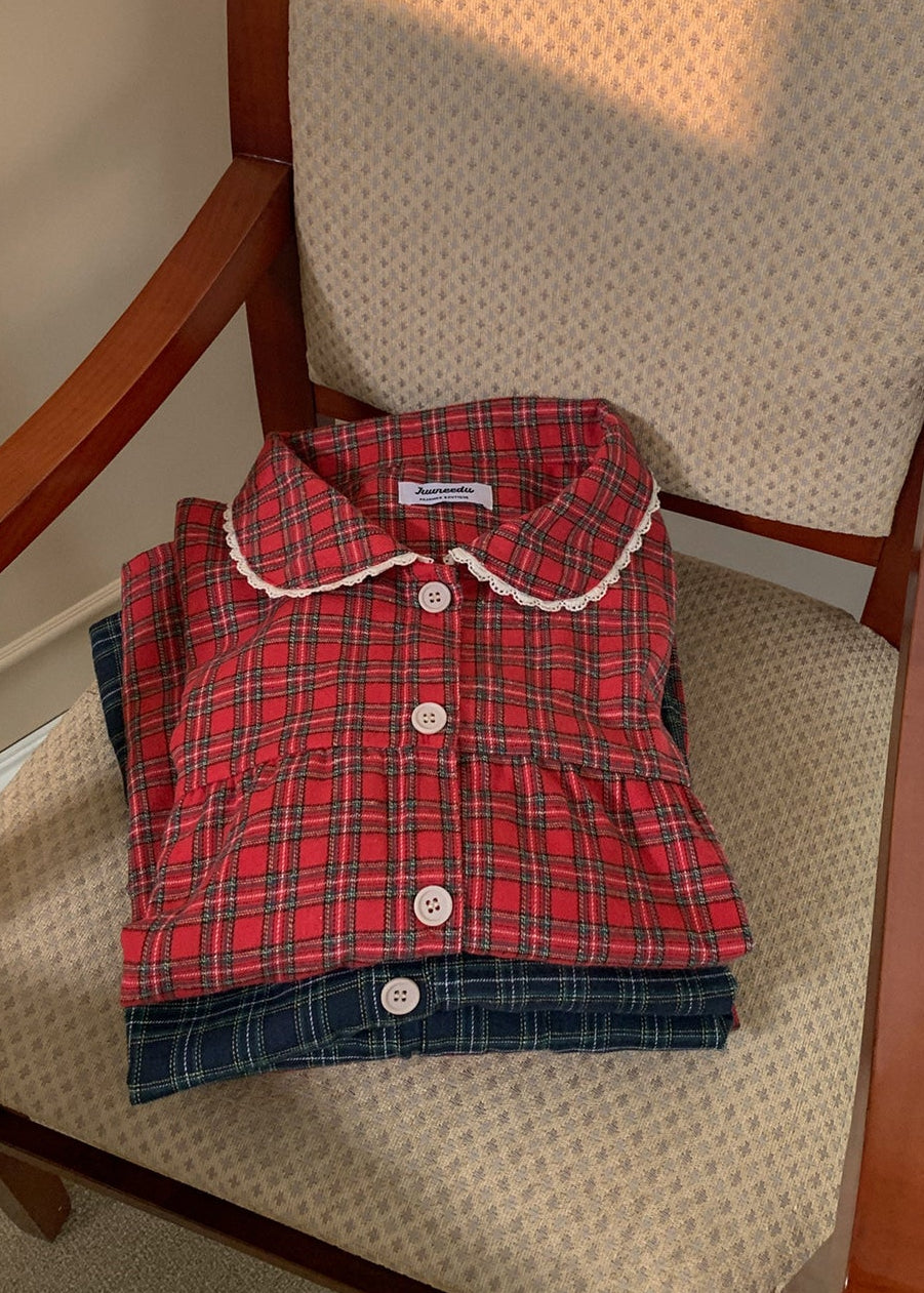 Dear Tartan Check Pajama Set