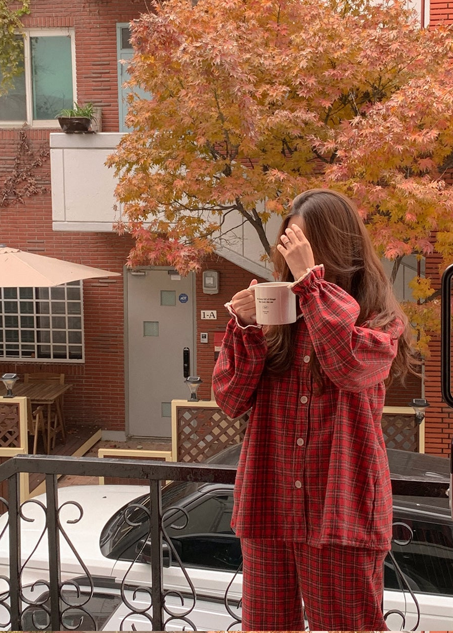 Dear Tartan Check Pajama Set